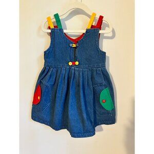 Australian designer Dani Exclusive girls 3T Denim color block (red, green yellow